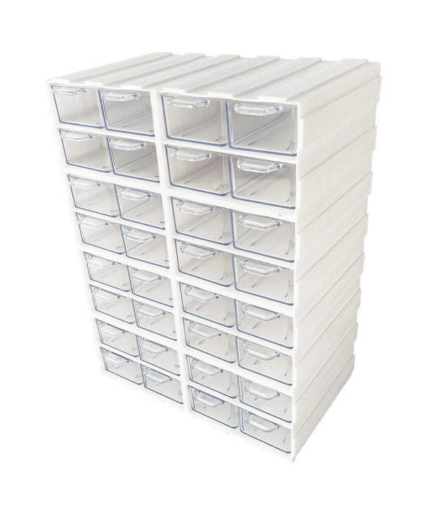 Biały organizer z szufladkami L32B - 32 szufladki - obrazek 2